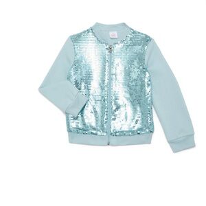 Wonder Nation Aqua Sequin Kids Jacket